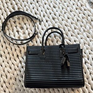 Saint Laurent ribbed patent leather baby  Sac du Jour